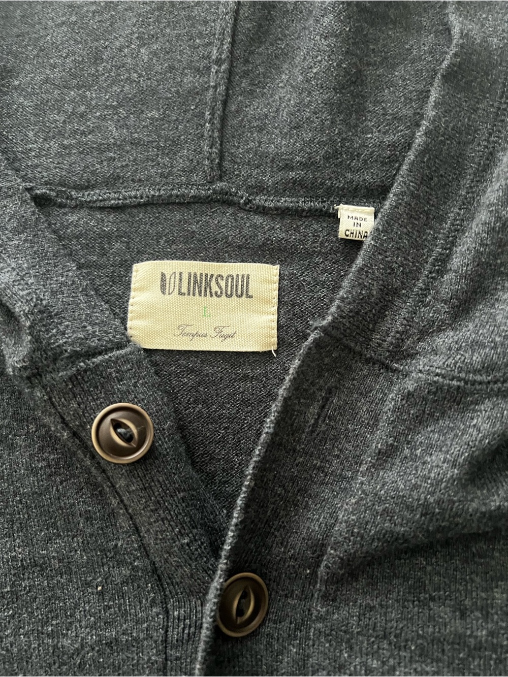 Linksoul Men's Hooded Zip-Placket Sweater in Dark Navy - Picture 2 of 6